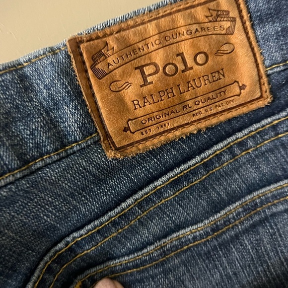 Polo Ralph Lauren Flare cut off Blue Jeans - Picture 5 of 7